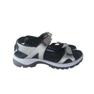 Ecco Silver and Black Sport Sandals